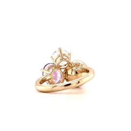 Statement Ring | Edison Parel Amethist Rozenkwarts