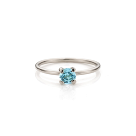 Gouden Swiss Blue Topaas Aanschuifring