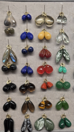 Edelstenen Creoolhangers met Gouden Hangogen