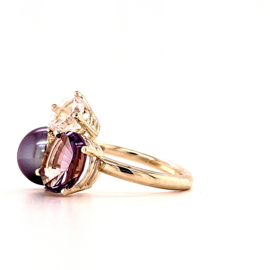 Statement Ring | Edison Parel Amethist Rozenkwarts