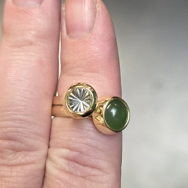 Ring met Concaaf Geslepen Prasioliet