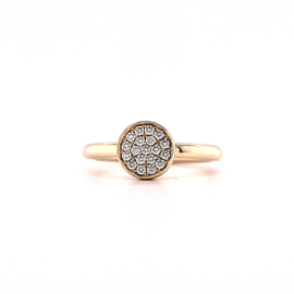 Gouden Ring met Diamanten Rozet | Wit