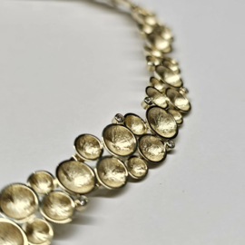 Gouden Kommetjes Collier met Diamant