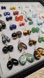 Edelstenen Creoolhangers met Gouden Hangogen