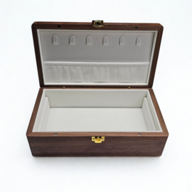 Walnoten Houten Juwelenkistje met Goudkleurig Slot – KN Collectie