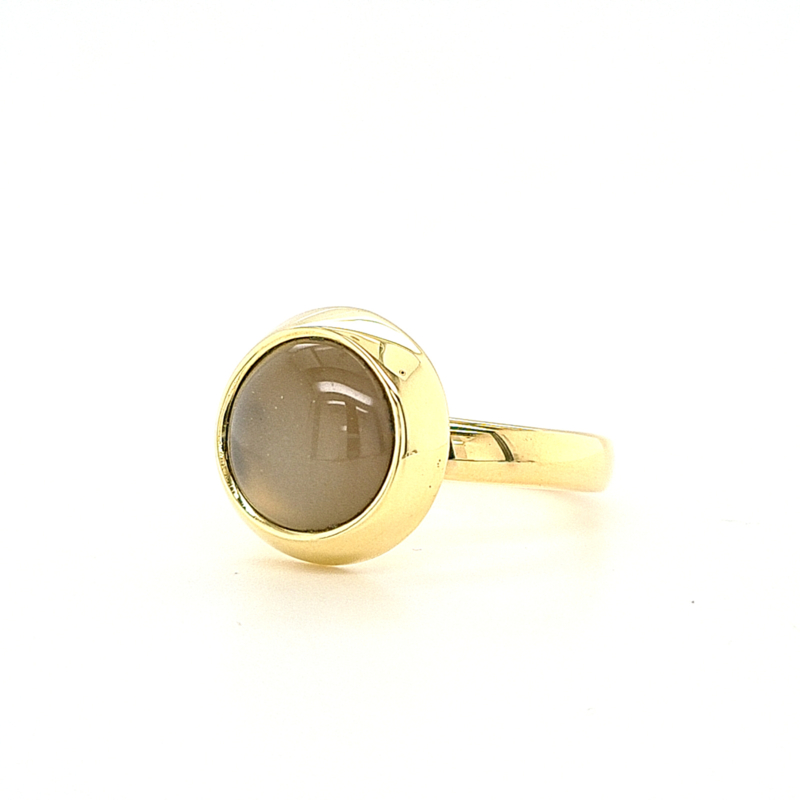 Gouden ring met grijze Indische Maansteen
