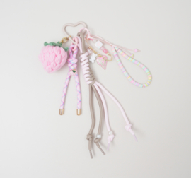 Sleutelhanger aardbei - roze