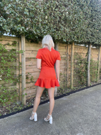 Playsuit satijn - rood