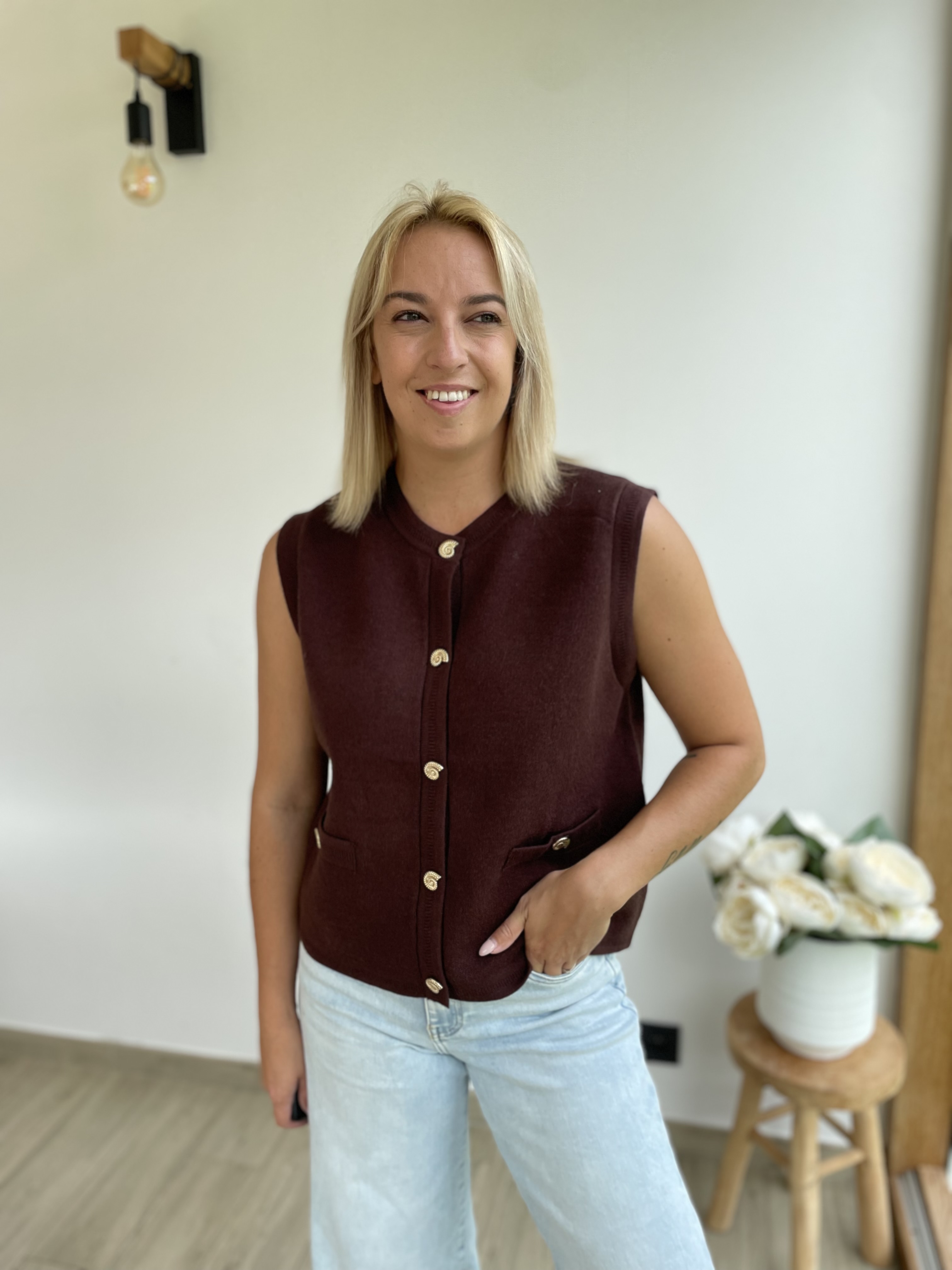 Gilet - bruin