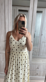 Kleedje polkadots - lichtgeel