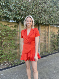 Playsuit satijn - rood