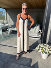 Kleedje - beige/blauw