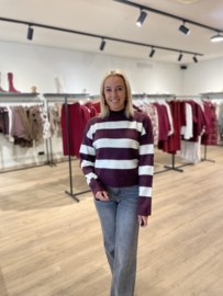 Pull - bordeaux/ecru