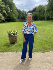 Broek - blauw satijn