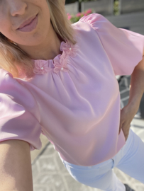 Bloesje satijn - roze