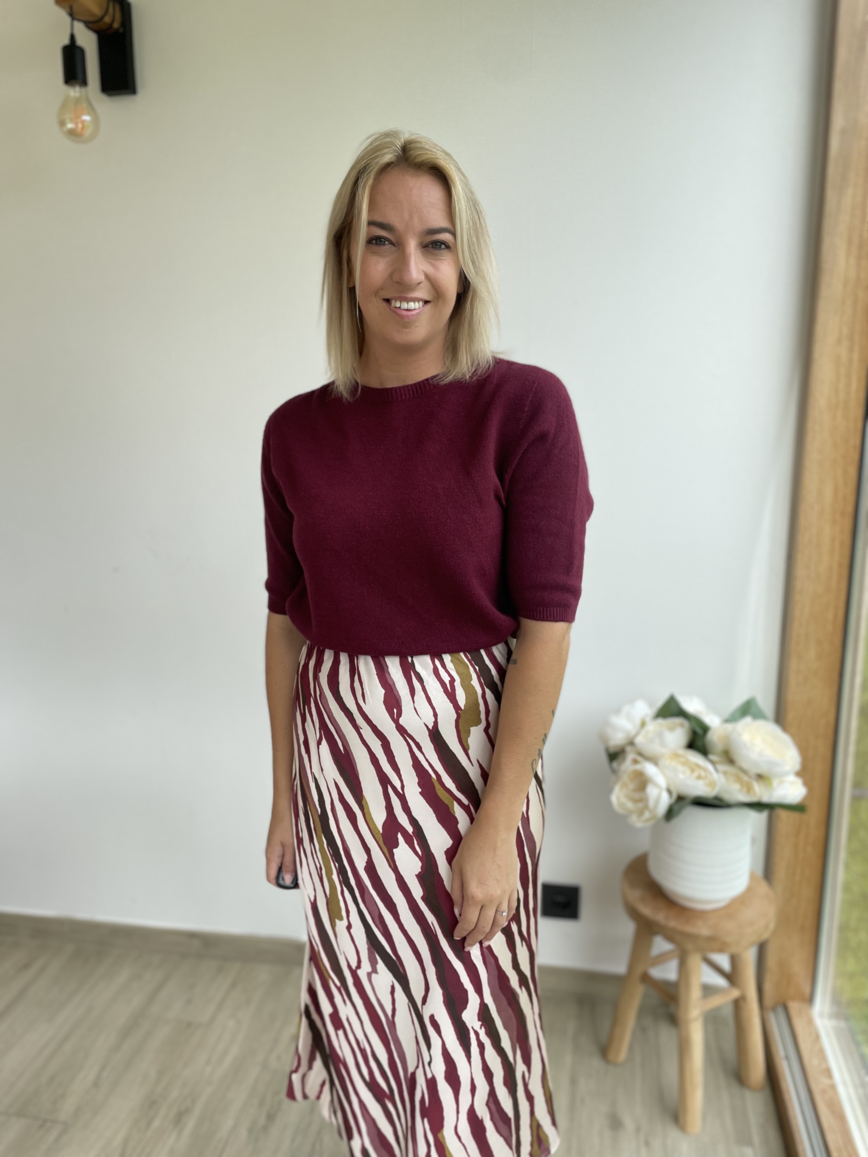 Rok - print bordeaux