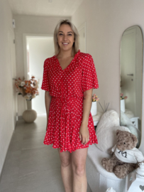 Kleedje polkadots - rood