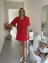 Kleedje polkadots - rood