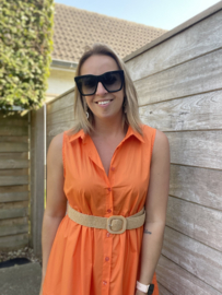 Kleedje met riem - oranje