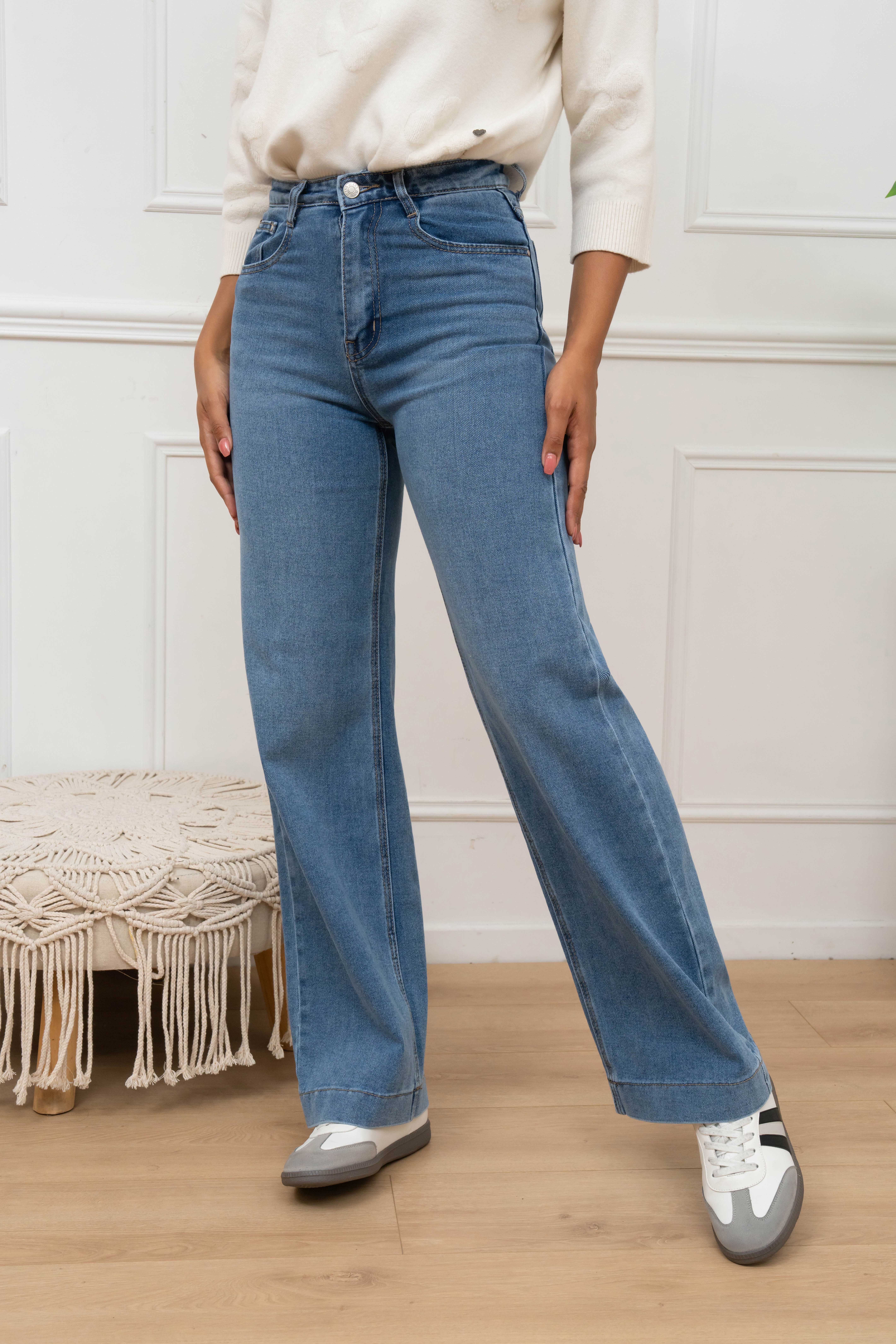 Wide licht jeans