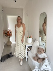 Kleedje polkadots - lichtgeel