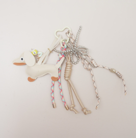 Sleutelhanger hond - beige
