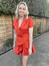 Playsuit satijn - rood