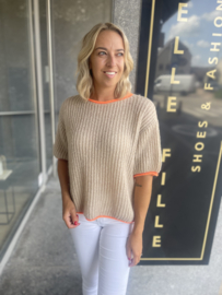 Pull - beige/oranje