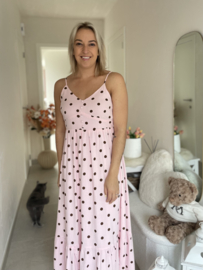 Kleedje polkadots - roze