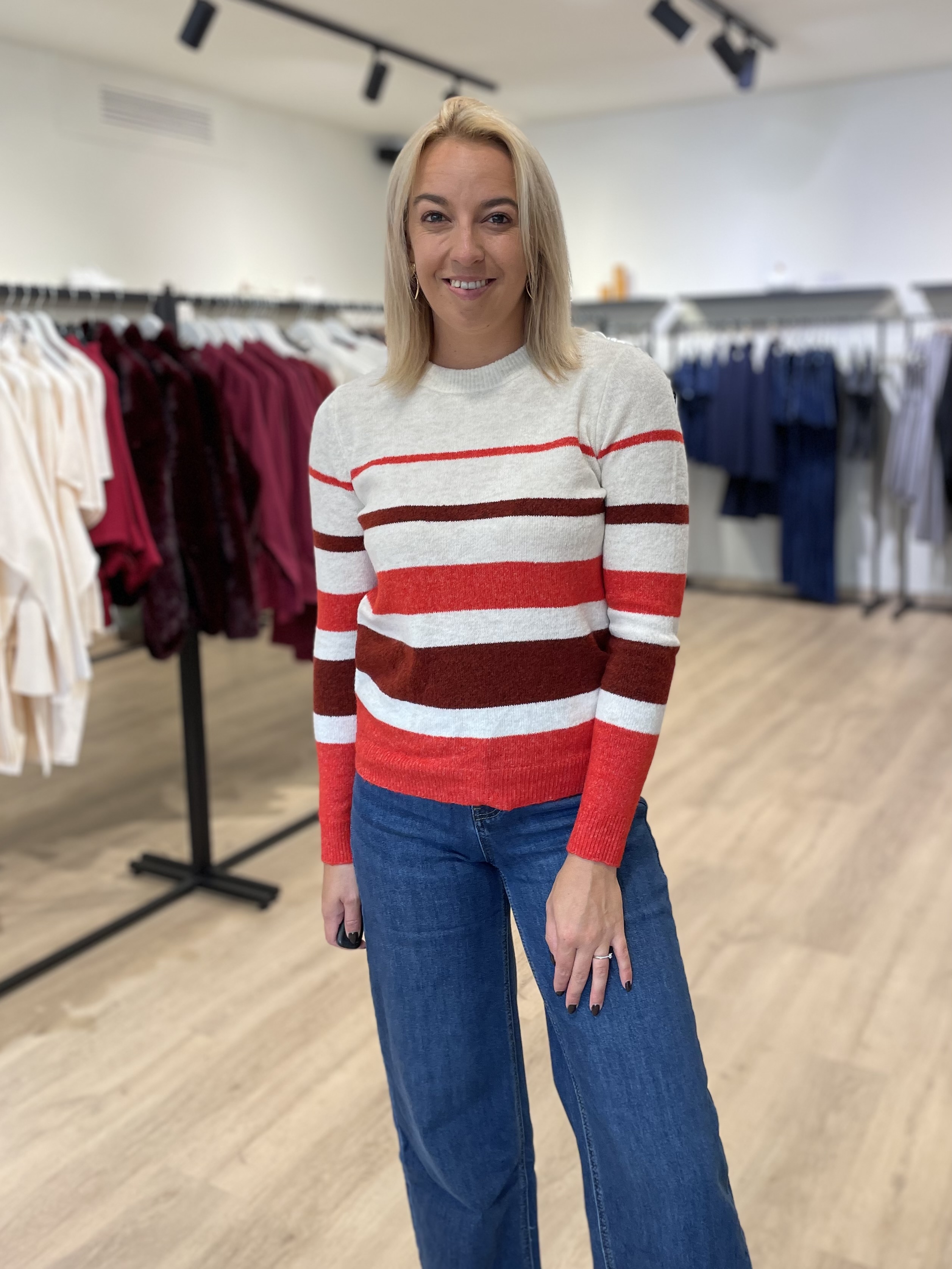 Pull - rood en bordeaux