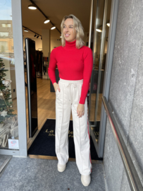 Broek - beige/rood