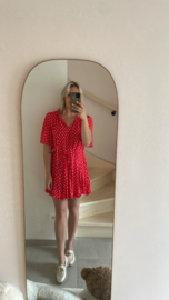 Kleedje polkadots - rood