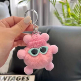 Sleutelhanger teddy - roze