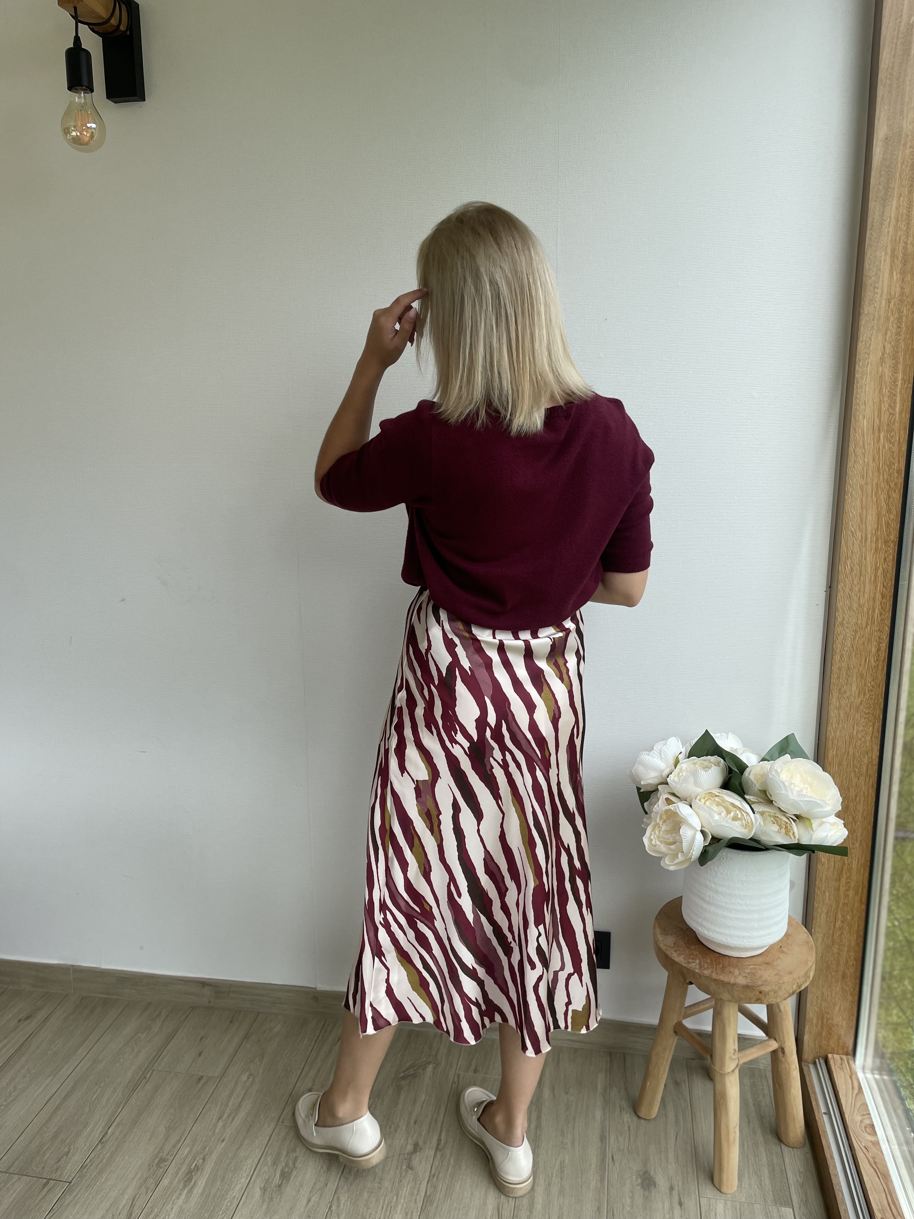 Rok - print bordeaux