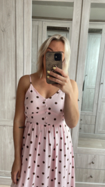 Kleedje polkadots - roze