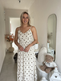 Kleedje polkadots - beige