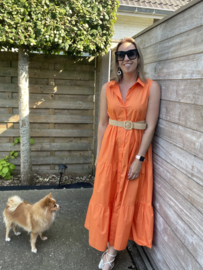 Kleedje met riem - oranje