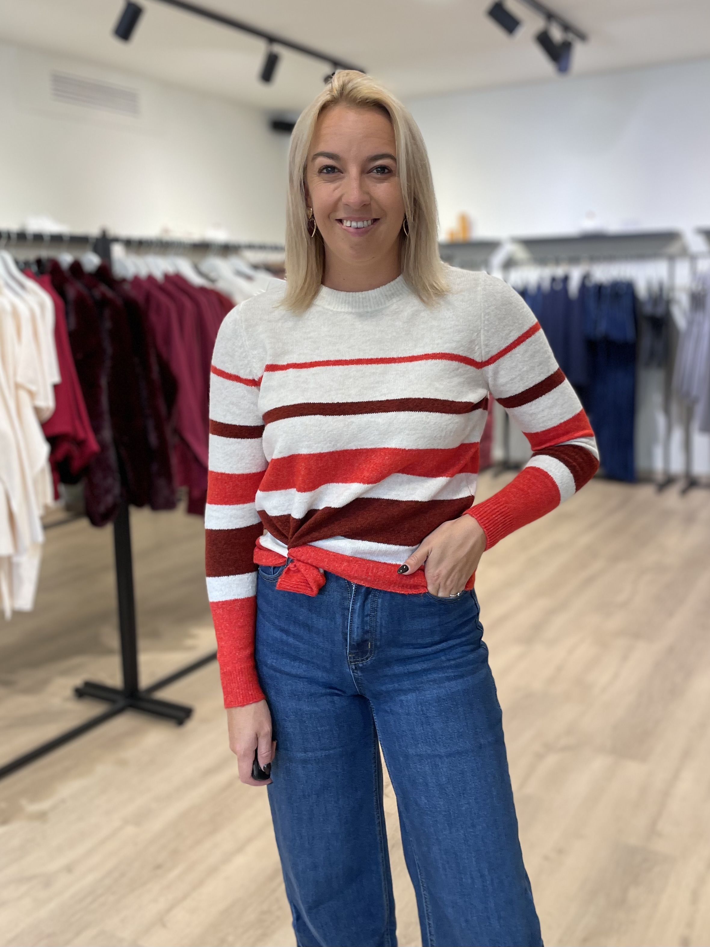 Pull - rood en bordeaux