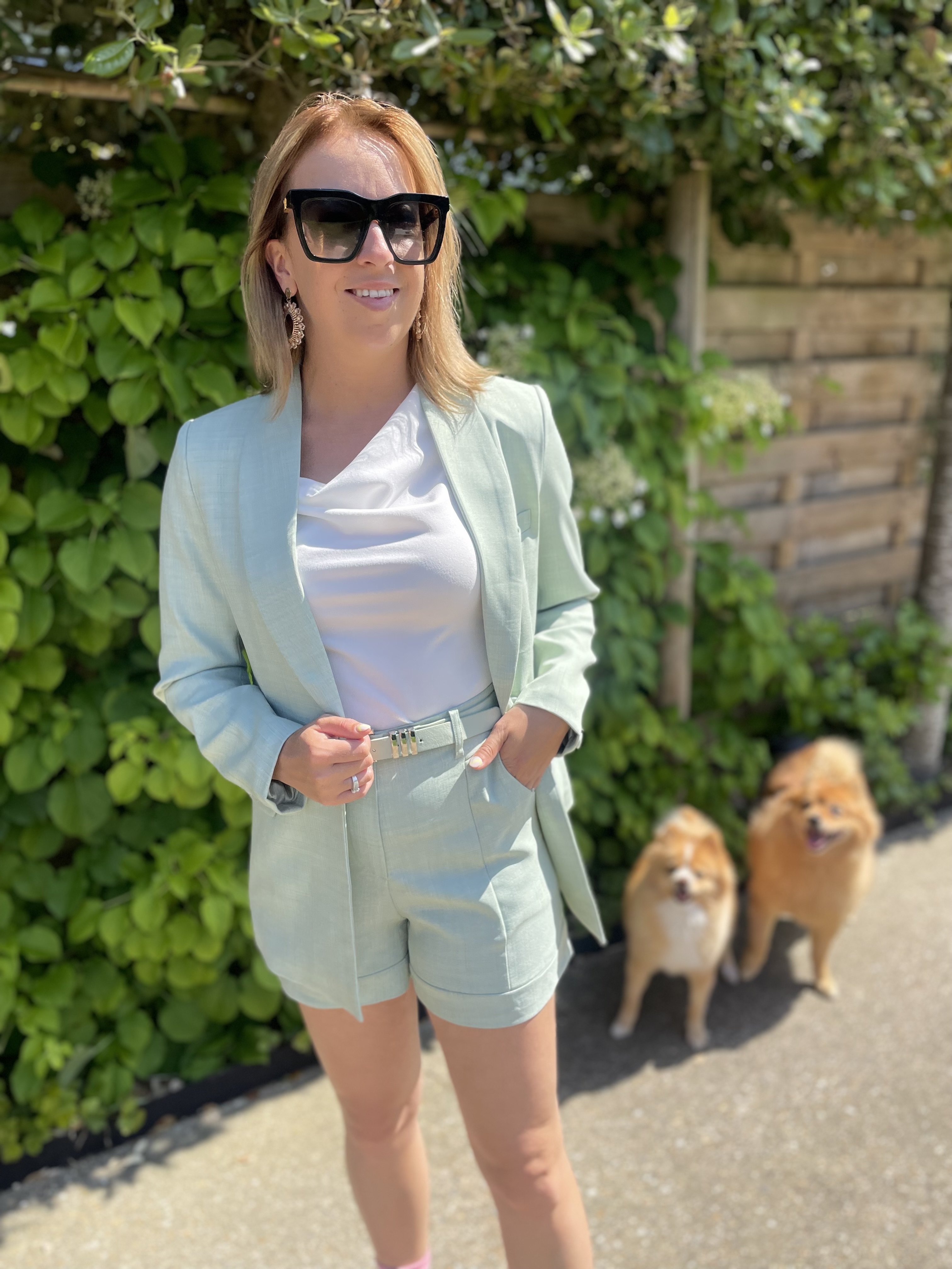 Set: blazer+short+riem