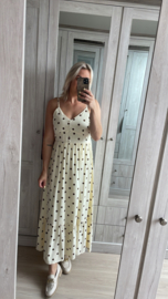 Kleedje polkadots - lichtgeel