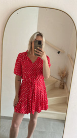 Kleedje polkadots - rood