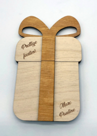 origineel houten geschenk voor geld of kadokaart
