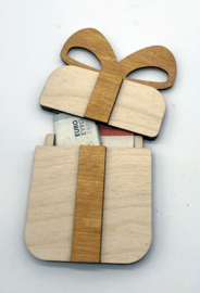 origineel houten geschenk voor geld of kadokaart