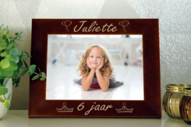 gepersonaliseerde bruine houten fotokader 13x18 verjaardag!