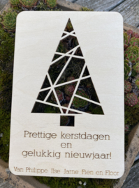 gepersonaliseerde houten kerstkaarten