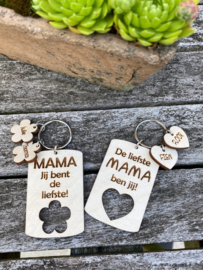 houten gepersonaliseerde sleutelhanger mama/moederdag