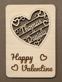 houten wenskaart valentijn
