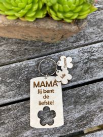 houten gepersonaliseerde sleutelhanger mama/moederdag