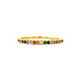 Coloured ring goud
