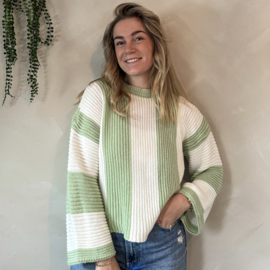 Striped knit groen